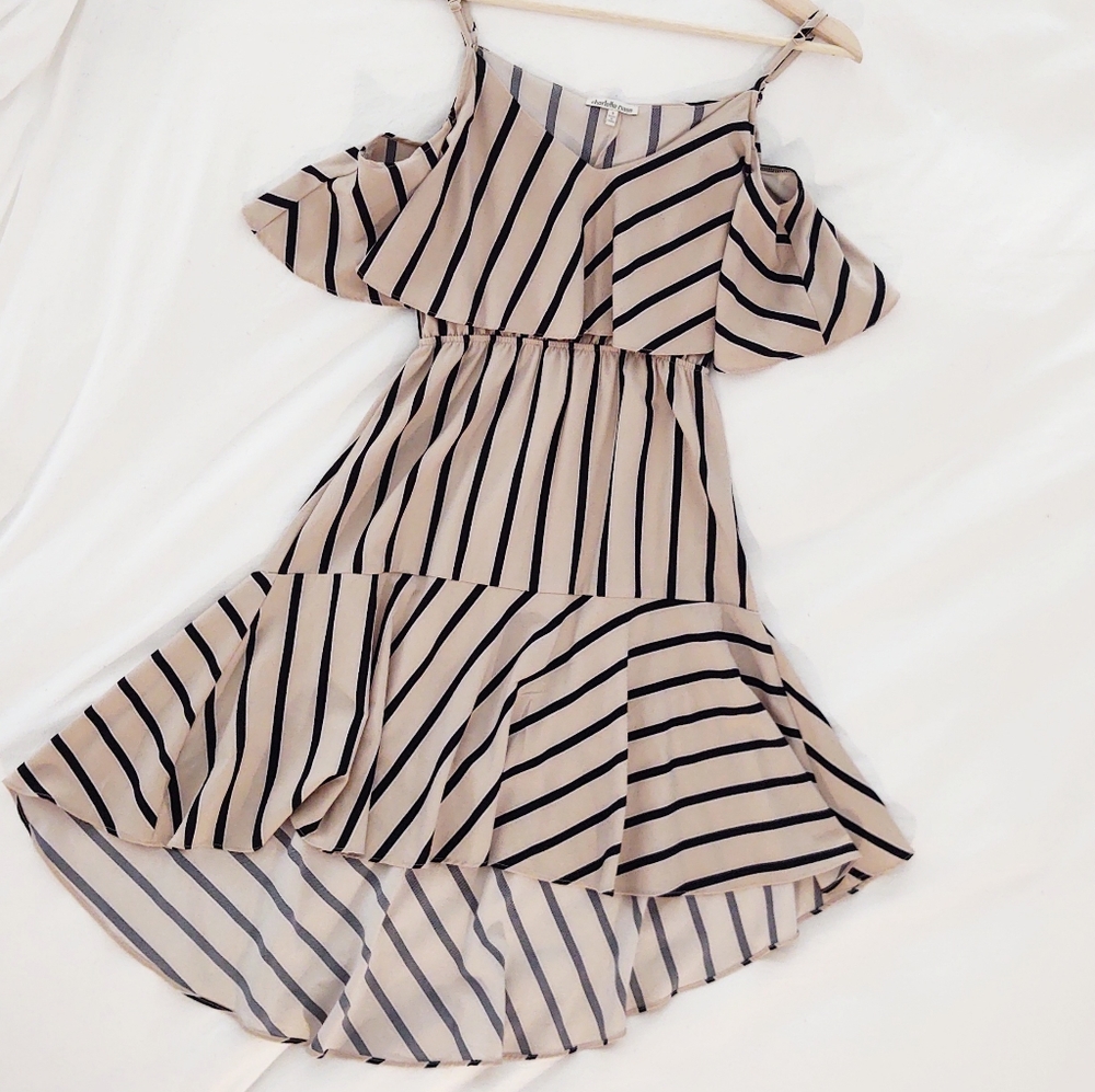 NWT Charlotte Russe striped high-low dress